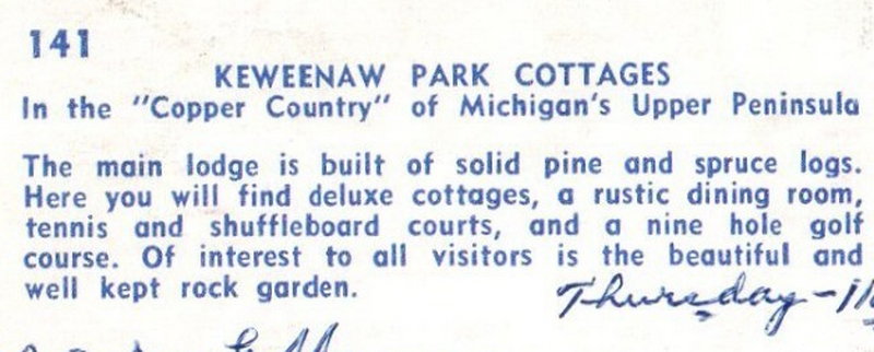 Keweenaw Park Cottages - Vintage Postcard